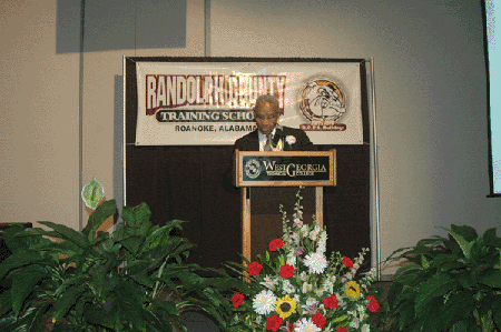 Dr. Ben A. Outland, instructor and principal of RCTS in the 1950s and 1960s was the keynote speaker at the 2003 RCTS Maroon an Gold Banquet held at the Callaway Center in LaGrange, GA