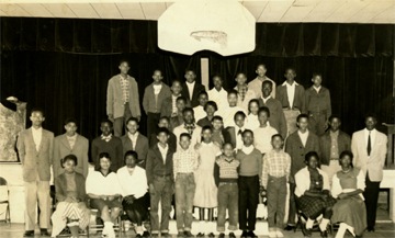 Original members of the RCTS Mighty Bulldog Marching Band and Mr. Robert Shorter was its first band director.